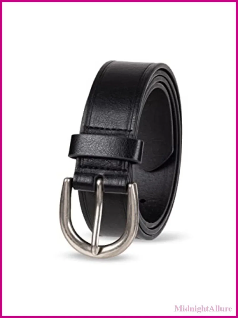 Women's Raw Edge Jeans Belt Wide Waist Strap Rounded Buckle